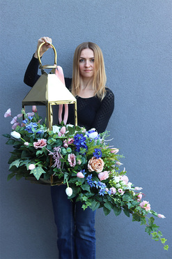 Angelo Garden Lux Pastels, elegancka dekoracja nagrobna, wys.67cm