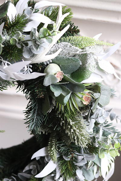 Zimowy Wieczór, zimowy wianek na drzwi