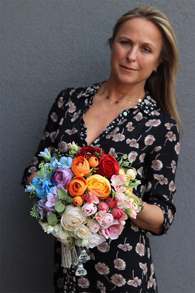 Tęcza Crystalas M, kolorowy flowerbox z chwostem