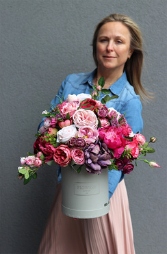 Pink Prestige, energetyczny flowerbox, wym.43x37cm