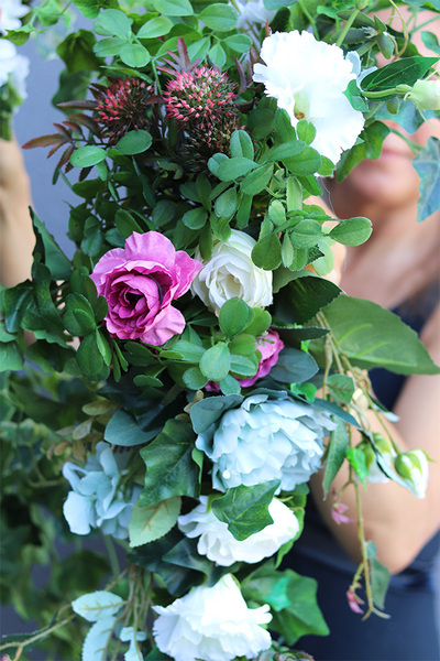 girlanda kwiatowa z bluszczem, Getrano, dł.110cm  