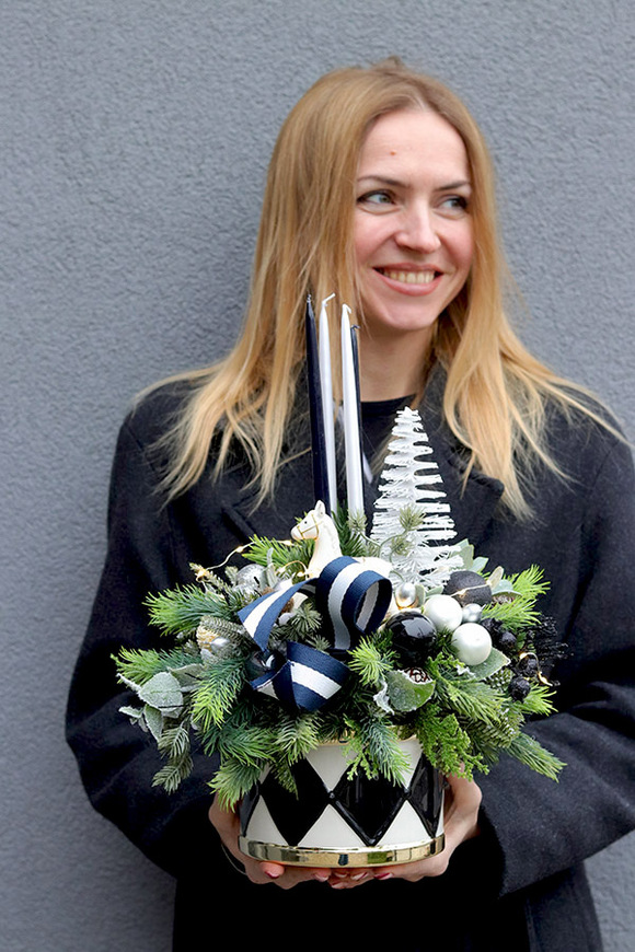 Świąteczny Glamour, świąteczny stroik ze świecami