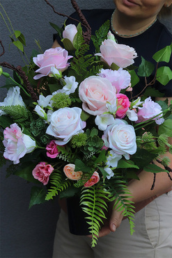 Neristo Pinkalla, komplet dekoracji nagrobnych, wiązanka + bukiet 