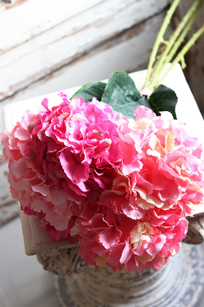 bogaty bukiet różowych hortensji, Hortina, 5szt, dł.82cm 