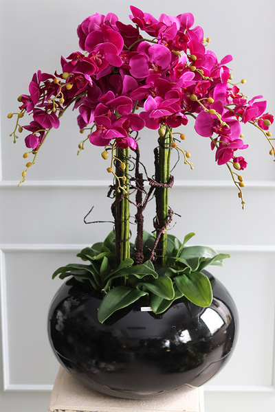 bardzo duży storczyk fiberglass, Grande Belezza Fuksja, wys.95cm 