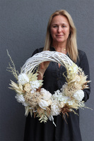 Boho Modern, asymetryczny wianek na drzwi