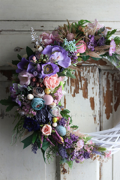 dekoracyjny wielkanocny wianek, Telisa, śr.43cm