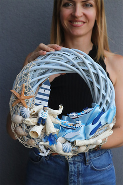 Morska Przygoda, marynistyczny wianek na ścianę, śr.30cm 