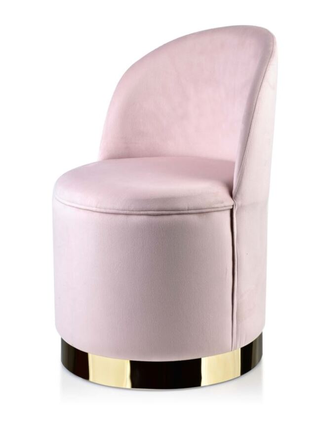 Celebration Glamour, aksamitny fotel, różowy, wym.73X53X49cm