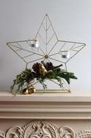 Star Golden Bird, świąteczny stroik na świeczniku