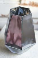 Gem, elegancki szklany wazon, srebrny
