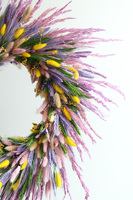 Jajo Pastelowe, dekoracyjny wianek z suszem