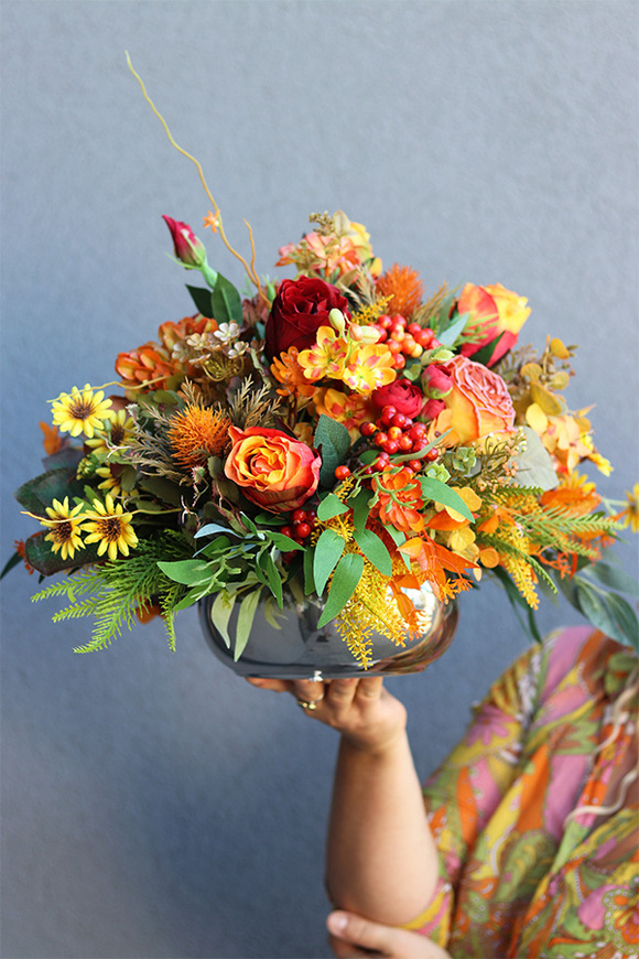 Jesienny Czas Glamour, jesienna kompozycja w misie