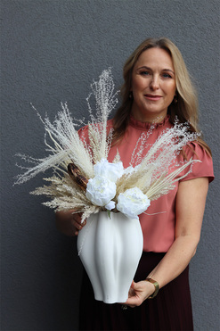 Boho Grenatia Bianca, bukiet w wazonie z suszem, wys.65cm