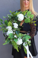 OD RĘKI Santiago, wianek komunijny z białych kwiatów, śr.48cm