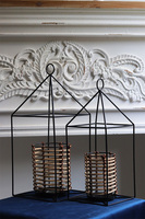 Boho C, mały, rattanowy lampion świecznik do powieszenia