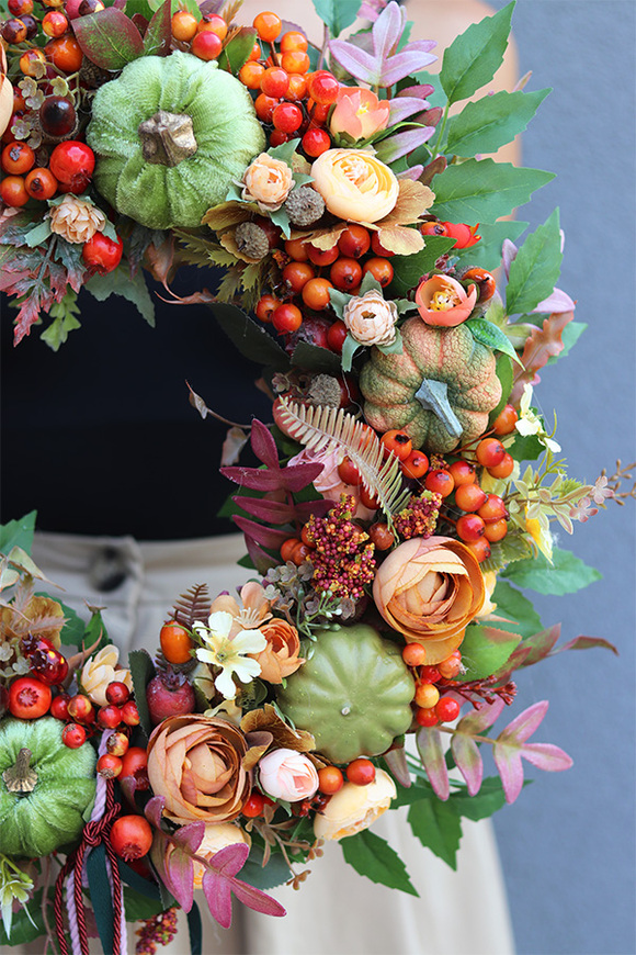 Rafaela, jesienny wianek z dyniami