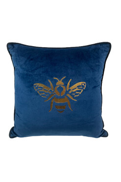 Bee Velvet, poduszka dekoracyjna, granatowa, wym.40x40cm