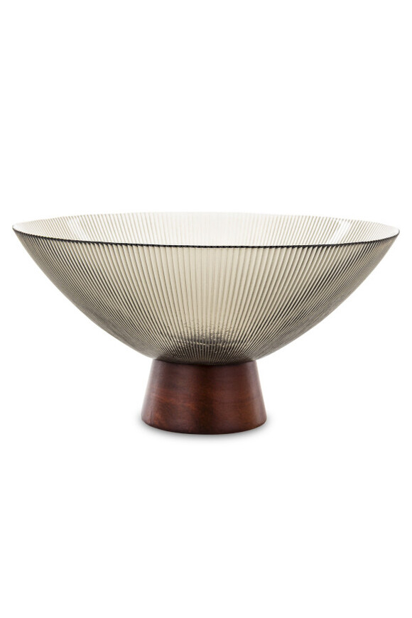 Oakland, szklana patera dekoracyjna na nodze