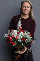  Christmas Dekory, świąteczny stroik w pucharze