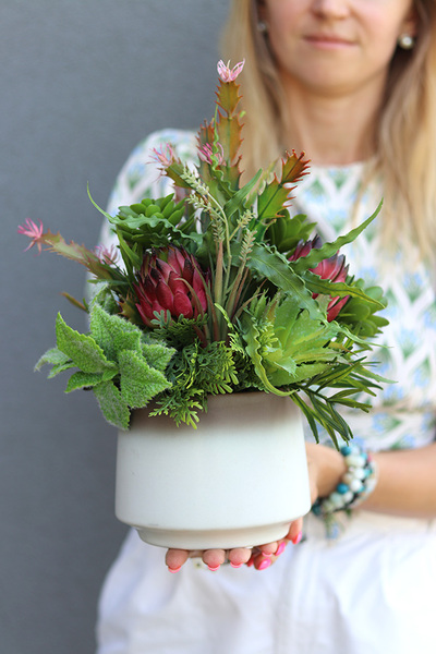 Sukulentana, kompozycja sukulenty w donicy, wys.33cm