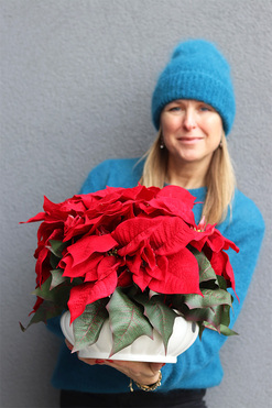 Gwiazda Betlejemska White Deco, wysokiej jakości sztuczna roślina, wym.43x45cm