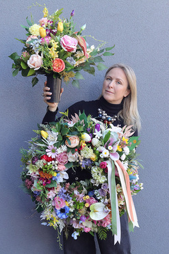 Ogrodowe Cuda, komplet dekoracji nagrobnych, wieniec+bukiet