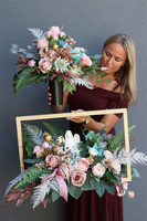 Paysage, komplet, kompozycja nagrobna w ramce z bukietem