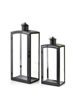Marassi, czarny metalowy lampion, kpl.2szt, wys.60/44cm