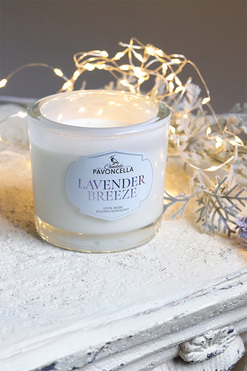 Lavender Breeze, sojowo-kokosowa świeca zapachowa w szkle, biała, 170g