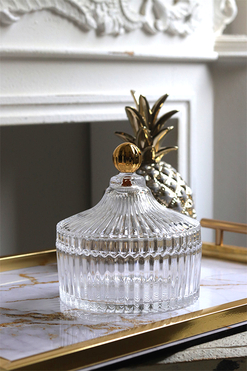 Palermo Crystal A, dekoracyjny pojemnik amfora, wym.15x14cm 