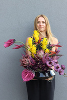 Heriosa, nowoczesny komplet dekoracji nagrobnych, kompozycja + bukiet