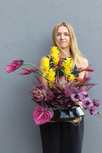 Heriosa, nowoczesny komplet dekoracji nagrobnych, kompozycja + bukiet