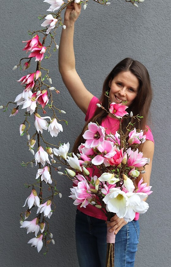 komplet, girlanda + bukiet, dekoracja roślinna z Magnolii