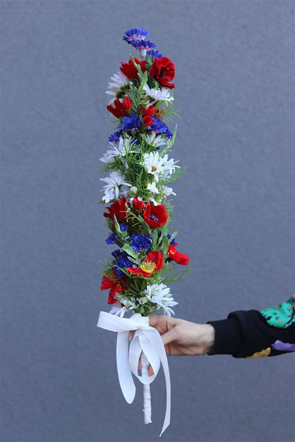 Mazowsze, palma wielkanocna z makami