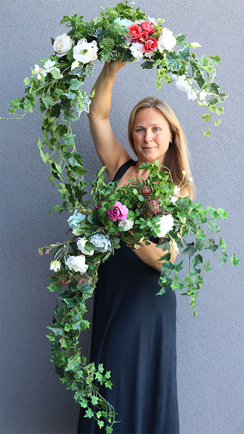 girlanda kwiatowa z bluszczem, Getrano, dł.110cm  