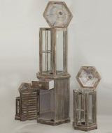 Andalouse, drewniany lampion latarenka, kpl.3szt