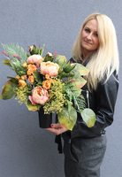 Miju, elegancki bukiet nagrobny, wys.57cm 