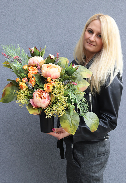 Miju, elegancki bukiet nagrobny, wys.57cm 