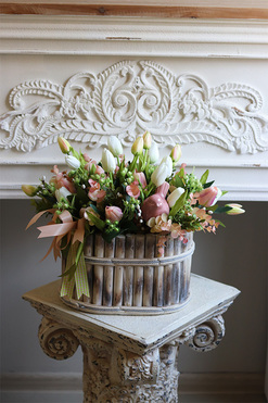 Tulipina, wiosenna dekoracja kwiatowa, wym.40x45cm