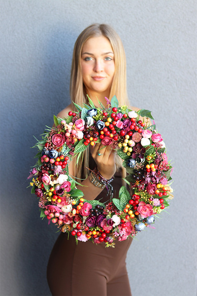 Jesienne Natchnienie, bogaty dekoracyjny wianek