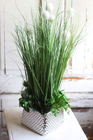 Michelo Gerio, sztuczna trawa kwitnąca z sukulentami, wys.68cm