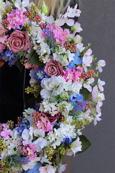 kwiatowy wianek z bzami, Czarująca Wiosna Nova, śr.60cm