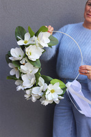 Magnolie Subtelle, wianek wiosenny na obręczy