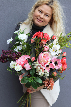 Morelita, biały bukiet kwiatów, wys.70cm