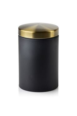Harry, metalowy pojemnik na żywność z pokrywką, czarny, wym.14.5x9.5cm