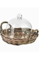 Gustawo, wiklinowa taca ze szklaną pokrywą, C, wym.23x5x18cm