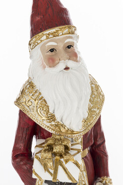 Rustic Nicolaus, świąteczna figurka Mikołaj, czerwony, wys.35cm