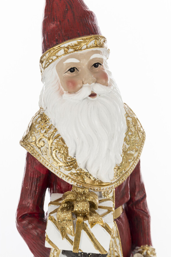 Rustic Nicolaus, świąteczna figurka Mikołaj, czerwony