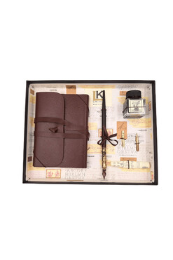 Kaligraf, zestaw do kaligrafii z notatnikiem, 3 stalówki + tusz 